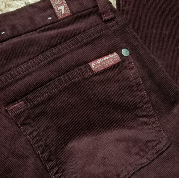 🍒EUC🍒 7FAM CORD MID RISE SKINNY MERLOT 28 - Picture 6 of 7